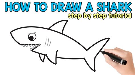 How To Draw A Shark Step By Step Tutorial With Free Printable Shark