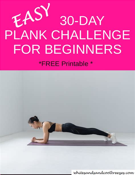 Easy 30 Day Plank Challenge For Beginners White Sands And Cool