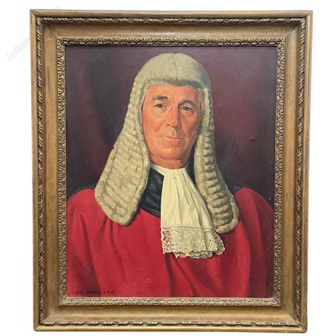 Antiques Atlas Oil Painting Portrait Of Judge Red Court Dress