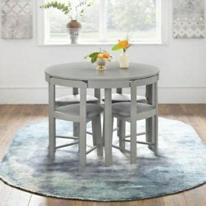 Caracole chair and loftdesigne console with decor. Compact Dining Set Round Grey Gray Kitchen Small Space ...