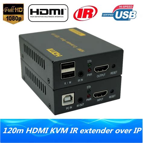 High Quality 120m HDMI USB KVM Over IP Extender HD 1080P HDMI KVM IR