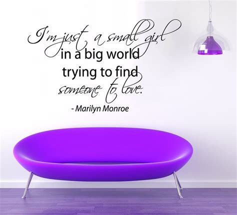 Wall Decals Vinyl Decal Sticker Marilyn Monroe Quote Im Just A Small Girl In A Big World