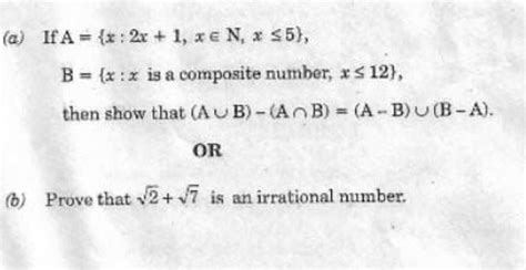 a if a {x 2x 1 x∈n x≤5} b {x x is a composite number x≤12} then show