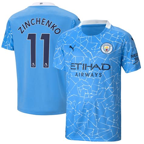 Manchester City Home Shirt 2020 21 Kids With Zinchenko 11 Printing