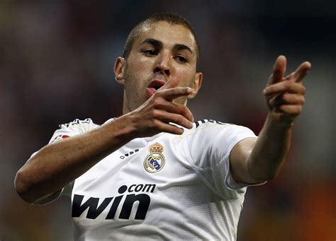 The forward of Real Madrid Karim Benzema closeup ...