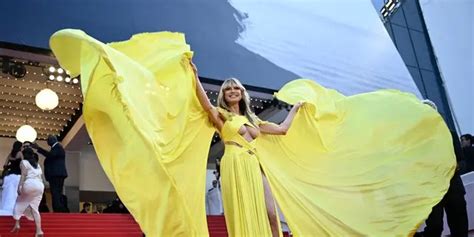 Heidi Klum Suffers A Wardrobe Malfunction In A Sexy Yellow Dress At The Cannes Film Festival