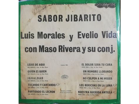 Lp Luis Morales Y Evelio Vidal Con Maso Rivera Y Su Conjunto Sabor
