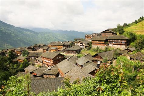 Traditional Chinese Village Wooden Houses Stock Image Image Of China