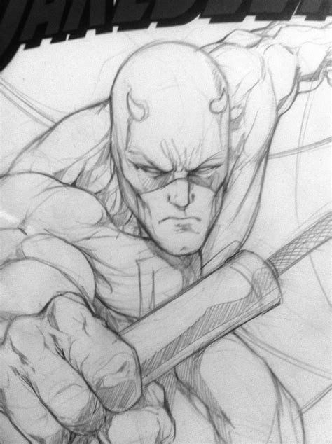 Daredevil Sketch By Vince Sunico Comic Book Drawing