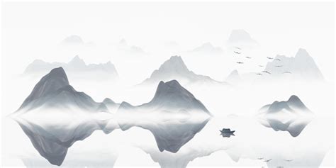 Premium Photo Chinese Style Ink Painting Mountains