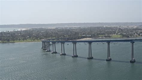 4k Stock Footage Aerial Video Of A Reverse View Of The Coronado Bridge