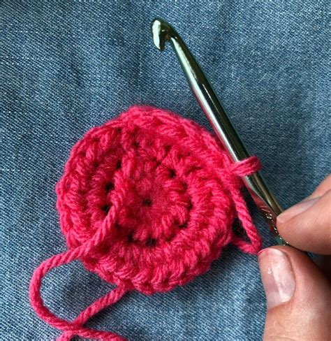 crochet round half double crochet crochet plant caron simply soft magic ring red heart yarn