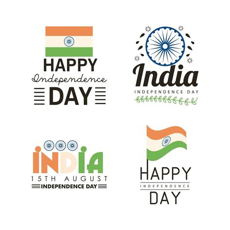 India Independence Day Banners Icon Set 3751549 Vector Art At Vecteezy