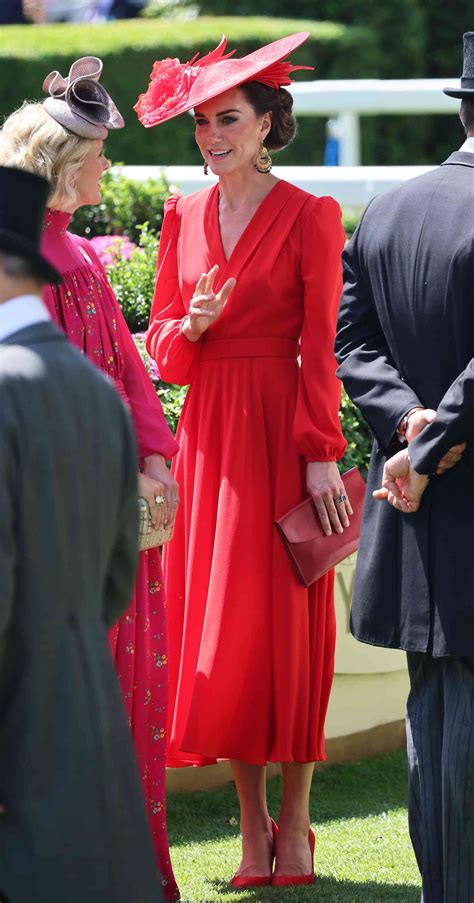 Kate Middleton S Fiery Monochromatic Royal Ascot Ensemble Could Not Have Been Brighter