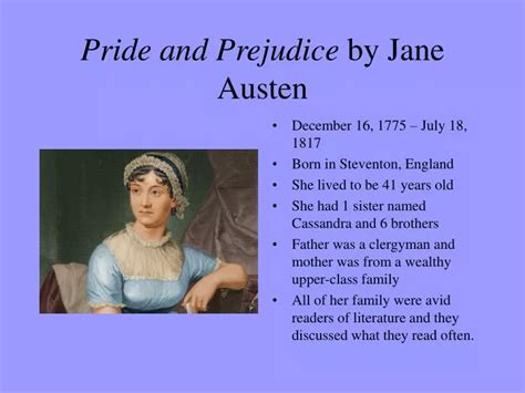 Ppt Pride And Prejudice By Jane Austen Powerpoint Presentation Free Download Id