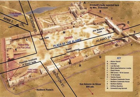 Map Of The Alamothen And Now Alamo Texas History Alamo San