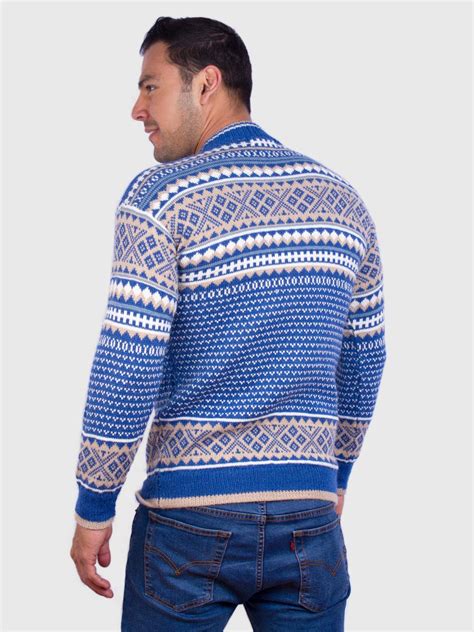 Soft Sky Blue Alpaca Sweater For Men Inti Alpaca Alpaca Clothing