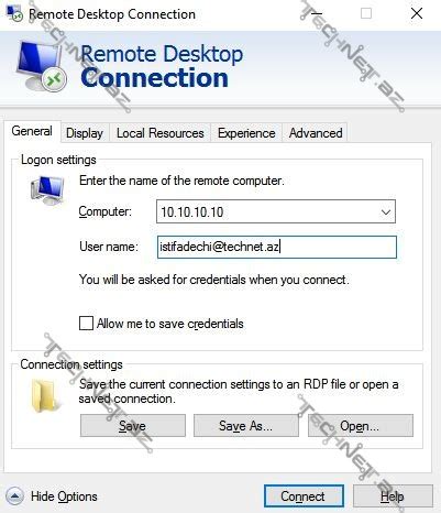 Run gpedit.msc go to computer configuration > windows settings > security… set accounts: RDP ilə şifrəsiz bilgisayara qoşulma | TechNet.Az