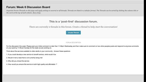 How To Create A Post First Discussion Forum In Blackboard Youtube