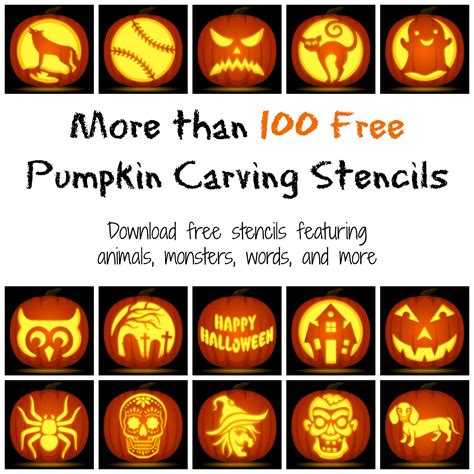 A Large Collection Of Pumpkin Carving Stencils With Animals Faces