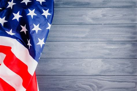 American Flag Background With Copyspace On Right Free Photo