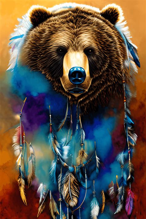 Raymond Swanley Abstract Grizzly Bear Painting · Creative Fabrica