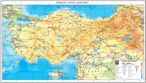 Türkiyenin Topoğrafik Haritası Türkiye Haritası