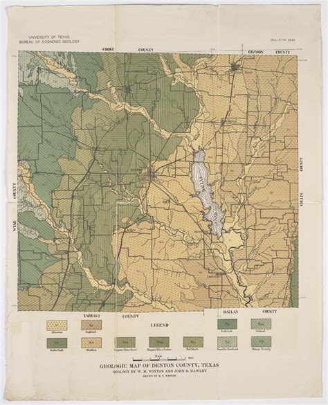 Geologic Map Of Denton County Texas Side 1 Of 1 The Portal To