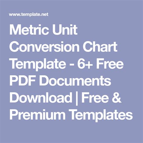 Metric Unit Conversion Chart Template 6 Free Pdf Documents Download