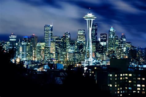 Night View From Kerry Park Seattle Skyline Skyline Fine Art