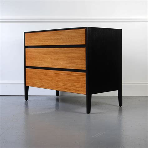 60s Modernist Black And Birch Chest Of Drawers Mid Century Chest Of