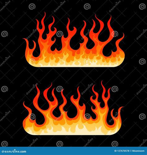 Cartoon Burning Bonfire Hot Blazing Fire Flame Vector Illustration