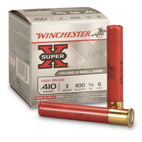 Winchester Super X High Brass Game Loads 410 Gauge 3 34 Ozs 25