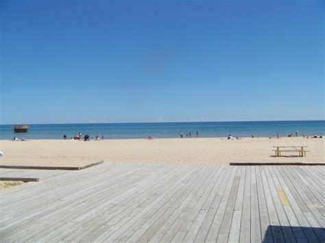 The Boardwalk At The Beautiful Oscoda Beach On Lake Huron Michigan