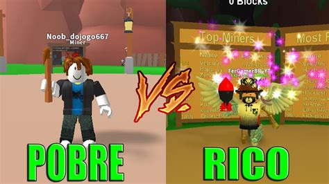 Roblox → Rico Vs Pobre ‹ Mining Simulator › Youtube
