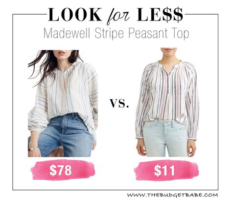 Look For Less Madewell Stripe Peasant Top The Budget Babe