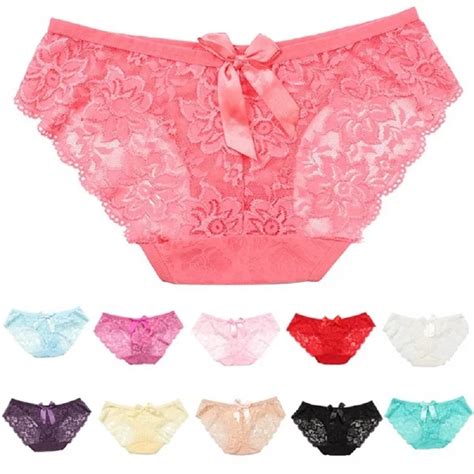 Women Sexy Lace Hollow Panty Flowers Bow Knot Underwear Knickers In Panties From Novelty