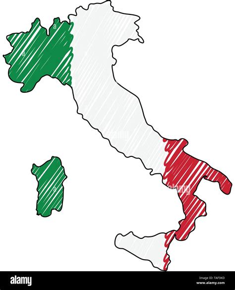 Italia Mapa Boceto Dibujados A Mano Ilustración Del Concepto De Vector