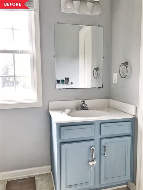 Bathroom vanities get a lot of use over the years and can eventually start to show signs of wear and tear, such as peeling or cracked paint. Before and After: This Builder-Grade Bathroom's Chic ...