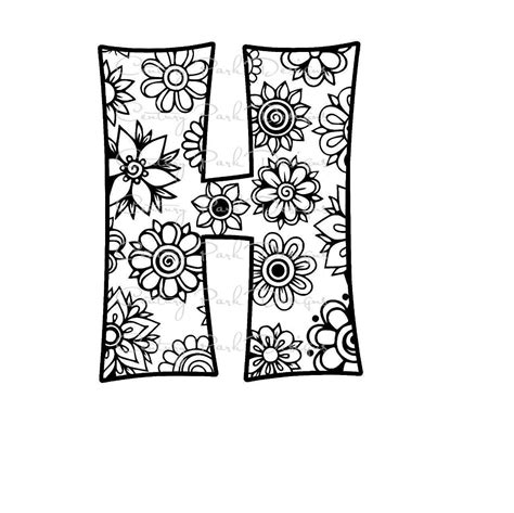 Letter H Alphabet Flowers SVG / JPEG / PNG /pdf / use with Silhouette