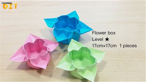 Origami Flower Box Level Diy Show 花盒子折纸 Youtube