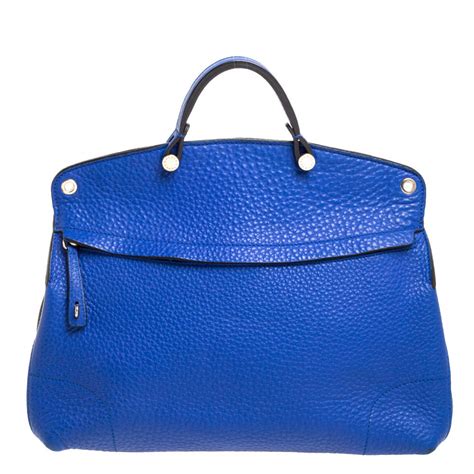 Furla Blue Grained Leather Piper Dome Satchel Furla Tlc