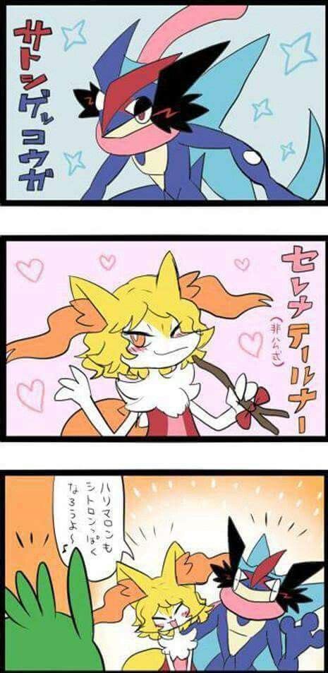 That Would Be So Awesome Xd D ♡ Ashs Soon To Be Greninja And Serenas Braixen