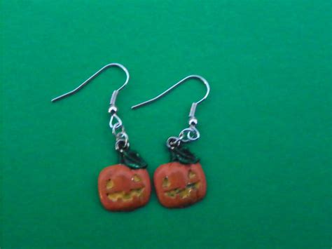 Pumpkin Earrings Halloween Earrings Jack O Lantern Earrings Etsy