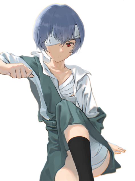 Safebooru 1girl Arm Behind Back Arm Support Arm Up Ayanami Rei