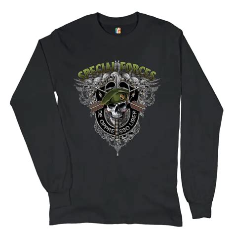 Special Forces De Oppresso Liber Long Sleeve T Shirt Us Military Green