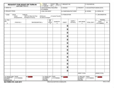 Da Form 3161 Fillable Word Printable Forms Free Online