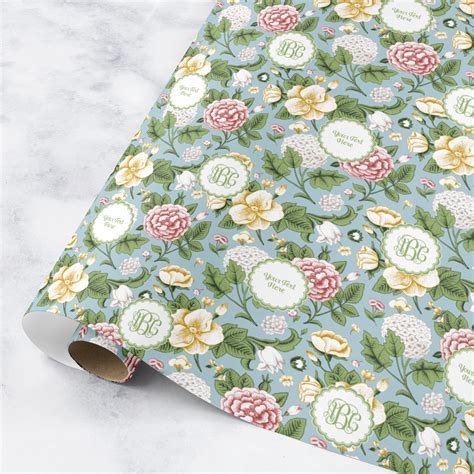 Vintage Floral Wrapping Paper Roll Small Personalized Youcustomizeit