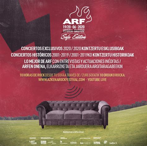 Azkena Rock Festival Anuncia Arf Sofa Edition Su Edición Especial Online