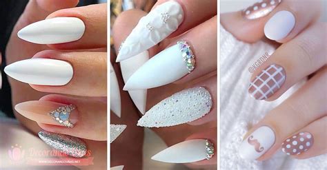 Con pequeños detalles puedes crear diseños muy llamativos, si no tienes demasiado tiempo un esmalte blanco puro te puede sacar de apuros. 🥇 Uñas Blancas decoradas 2020【 90 Diseños IMPERDIBLES